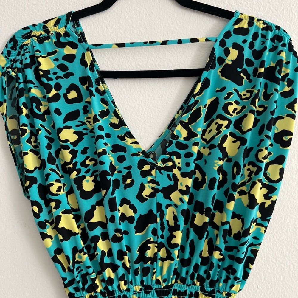 IMAN Blue and Yellow Sundress V-Neck - Picture 8 of 11